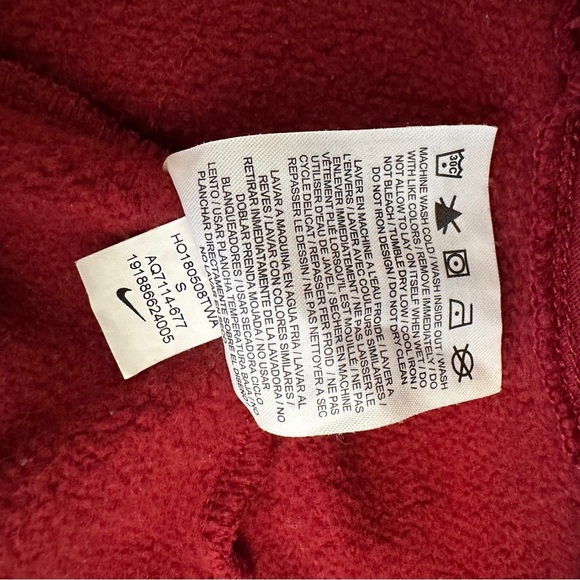 Nike Archive Half Zip Pullover Sweatshirt In Burgundy | Size Small - Picture 12 of 13